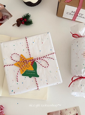 ins风彩色亮片点点雪梨纸圣诞节礼品装饰包装纸礼物打包内衬纸diy