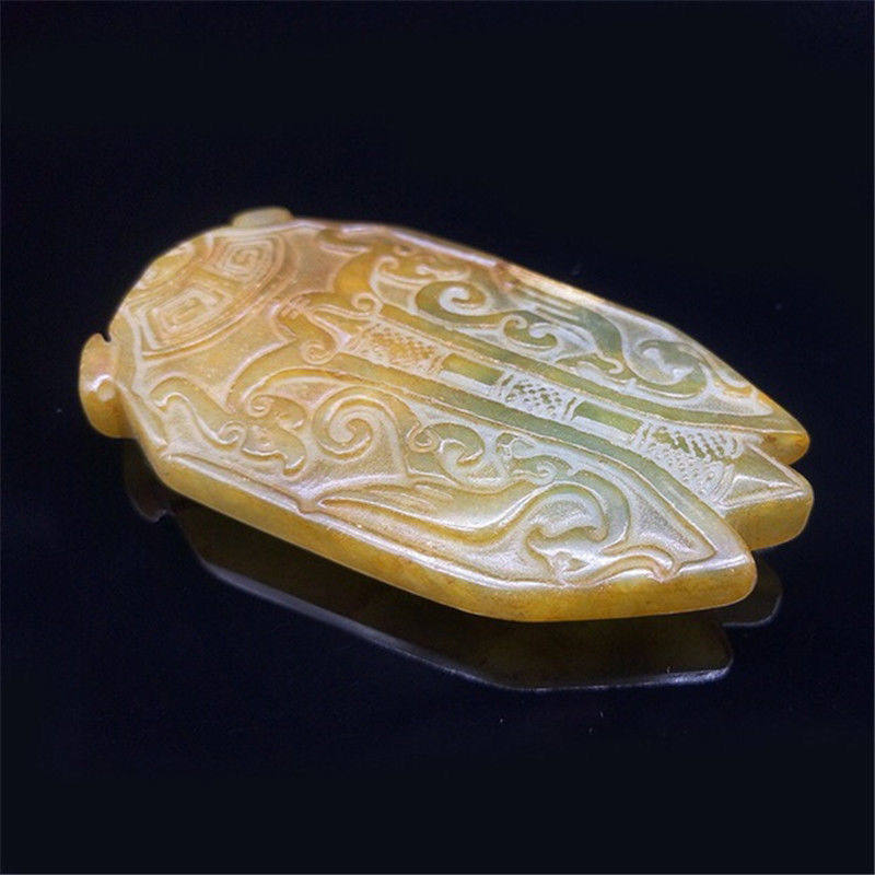 战国岫玉古玩玉器高古玉古董玉壁做旧老物件玉佩挂件吊坠玉蝉知了