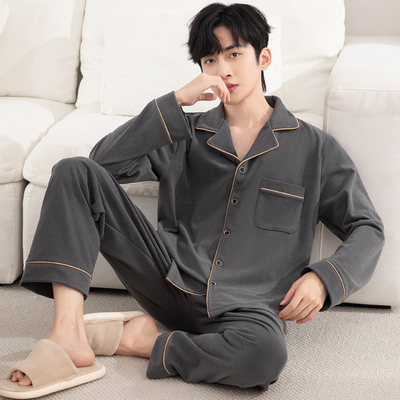 睡衣男士秋冬季德绒棉2025新款长袖长裤套装男款薄款家居服春秋款