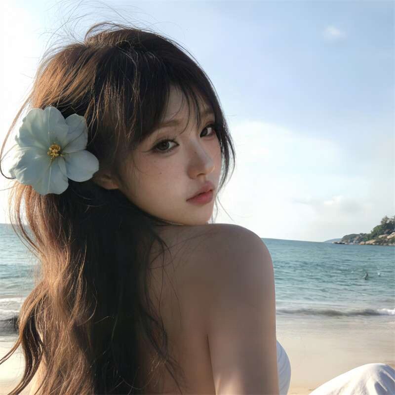 浅蓝色郁金香发夹|夏日海岛花朵