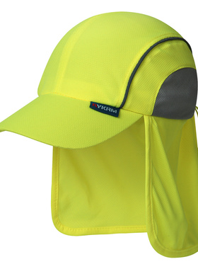 夏季高温防晒安全帽遮阳帘带鸭舌高荧光反光遮篷凉爽透气