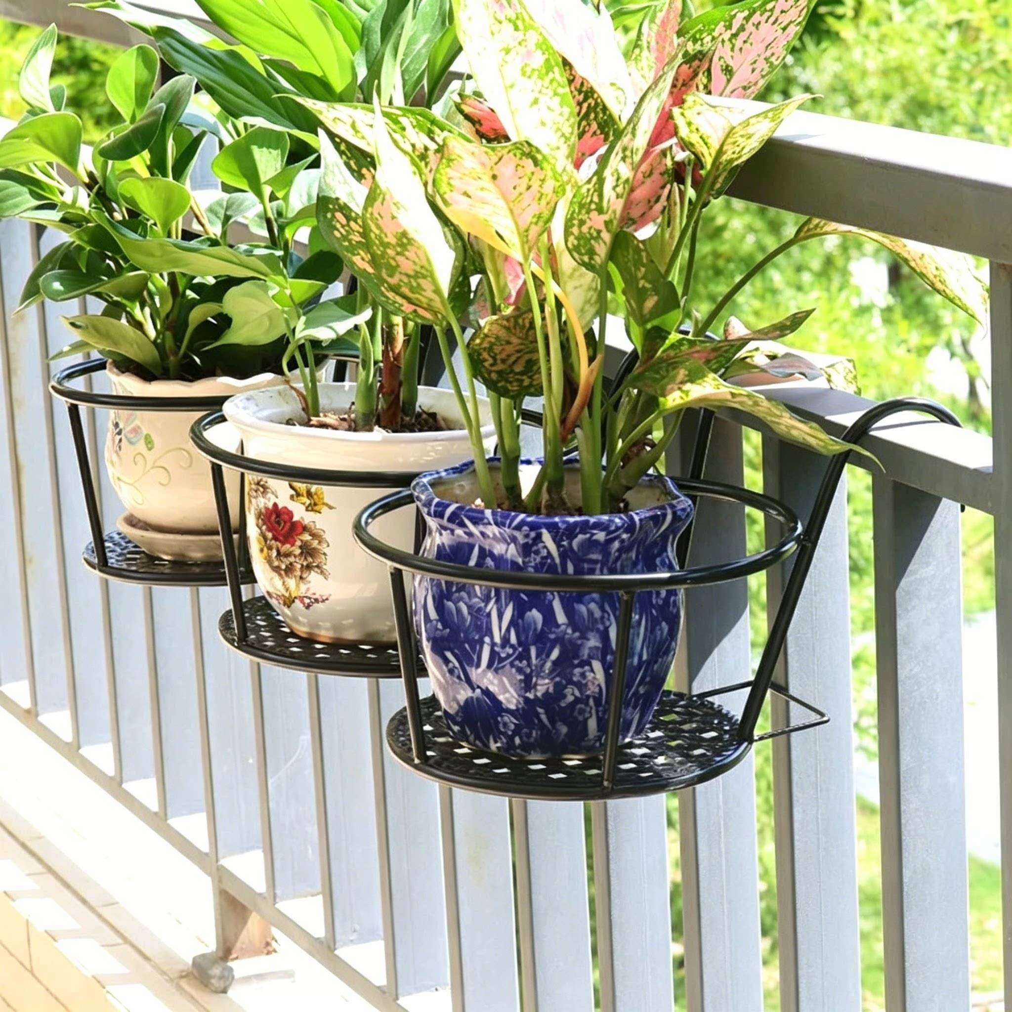阳台铁艺悬挂花架栏杆挂式花盆架