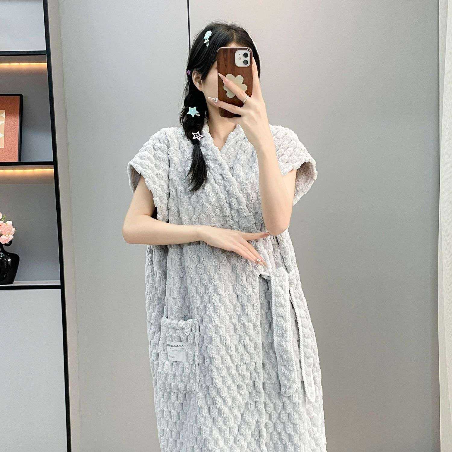 浴裙浴袍可穿式速干家用洗澡绑带