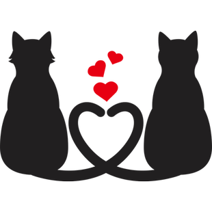 卓贴 汽车贴纸爱心猫咪背影可爱装饰车窗拉花车贴PH17297