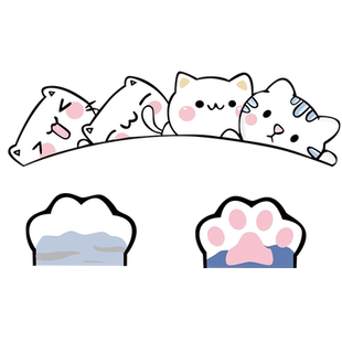 卓贴 汽车贴纸卡通猫猫个性划痕遮挡装饰轮眉贴前后保险杠贴画