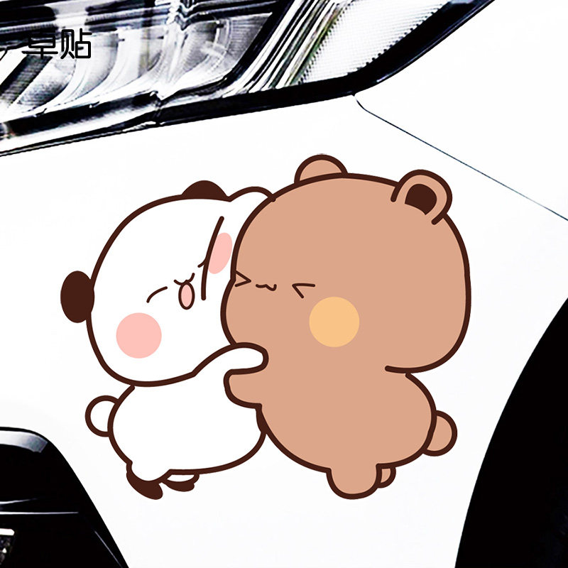 小猫车贴划痕遮挡汽车贴纸