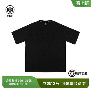 TCH轻奢夏季新款烫钻百搭圆领短袖T恤男女同款T72B106015