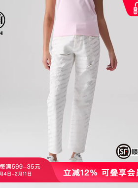 TCH轻奢春秋新款烫钻满印时尚白色牛仔裤长裤T72A208028