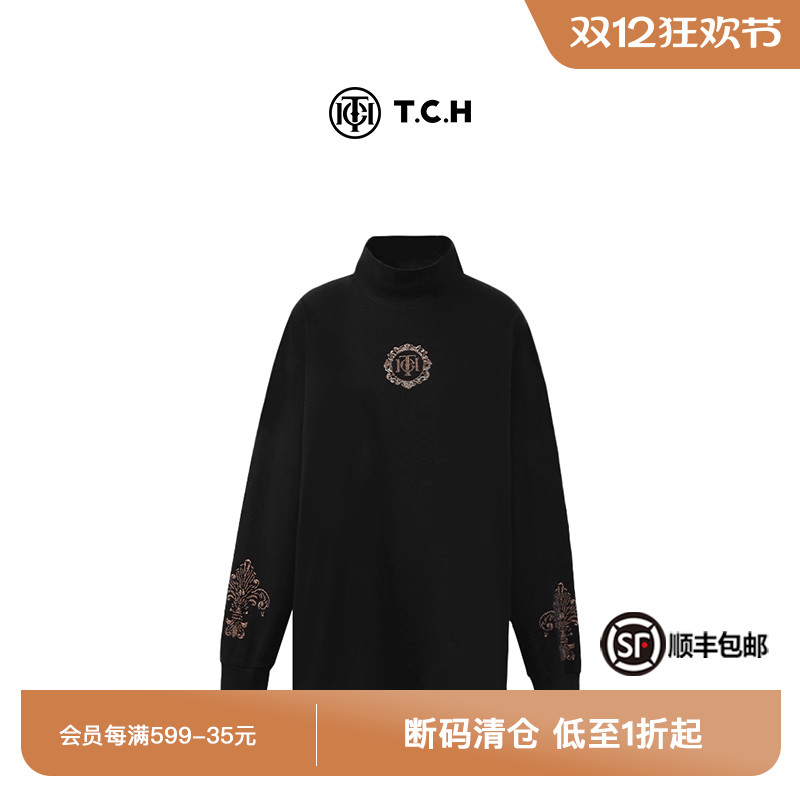 潮牌-TCH字母烫钻时尚百