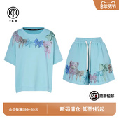 宽松圆领短袖 T恤短裤 套装 TCH私服烫钻休闲时尚 女夏季 T75B07E5071
