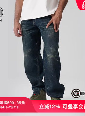 TCH轻奢潮牌春秋新款时尚宽松潮流休闲牛仔裤T72A208003