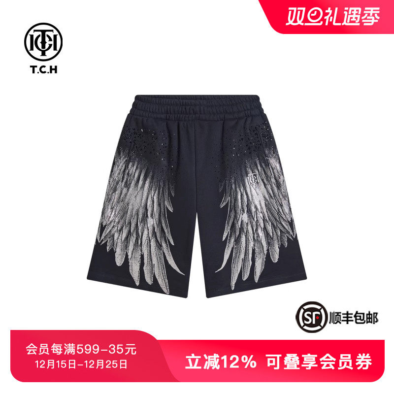 TCH潮牌烫钻休闲短裤男女同款春春秋新款个性百搭T72B216082