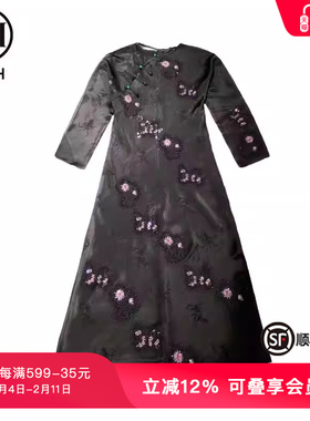 TCH潮牌新中式重工气质黑色连衣裙T72B30E9026T72B30E9036