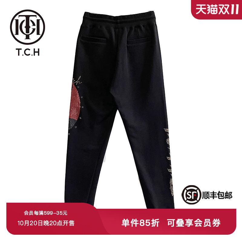 TCH轻奢潮牌红色狗狗休闲长裤休闲裤