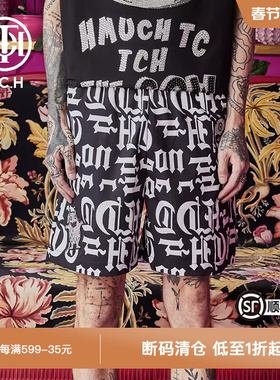 TCH潮牌轻奢潮牌潮牌大C短裤字母烫钻时尚英式复古休闲T66A216130