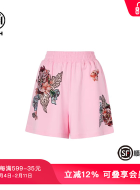 TCH轻奢烫钻时尚百搭新中式休闲宽松短裤女夏季新款T75B21E6001