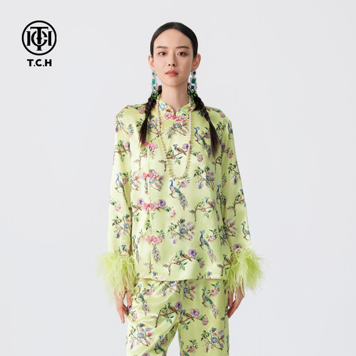TCH春秋重工烫钻上衣女气质显瘦新中式时尚外套T72C276080