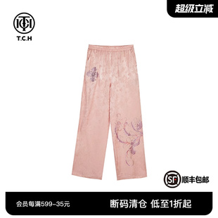 TCH潮牌2025新中式 滿鉆時(shí)尚 提花闊腿褲 T72A20E9006 春夏新款