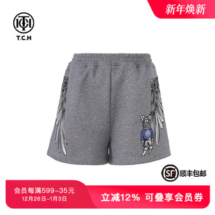 TCH轻奢烫钻工艺翅膀暴力熊短裤 女T72B21E6010私服tch