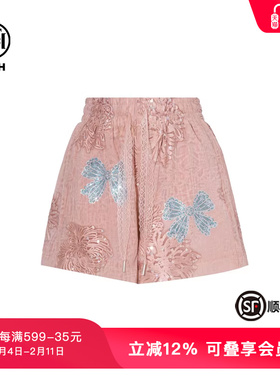 TCH私服烫钻时尚休闲国风薄款百搭蝴蝶结宽松短裤女夏T75B21E5046