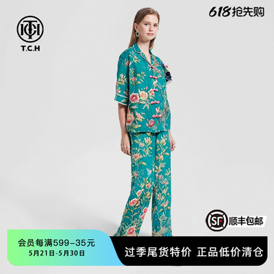 TCH宽松新中式开衫短袖聚酯醋酸