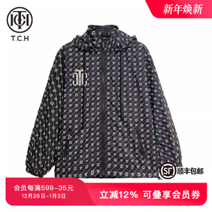 TCH潮牌印花烫钻时尚 设计感潮流T69B17E6010 百搭外套春秋新款