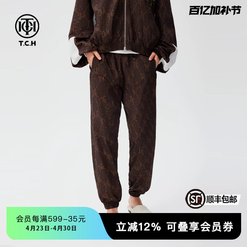 TCH潮牌烫钻工艺休闲运动长裤男女情侣款春秋新款T72C206045