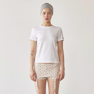 SCULPTOR 纯色简约正肩短袖t恤女25年夏季新款上衣