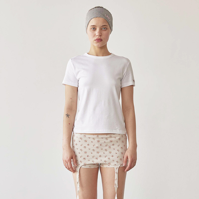 SCULPTOR 纯色简约正肩短袖t恤女25年夏季新款上衣