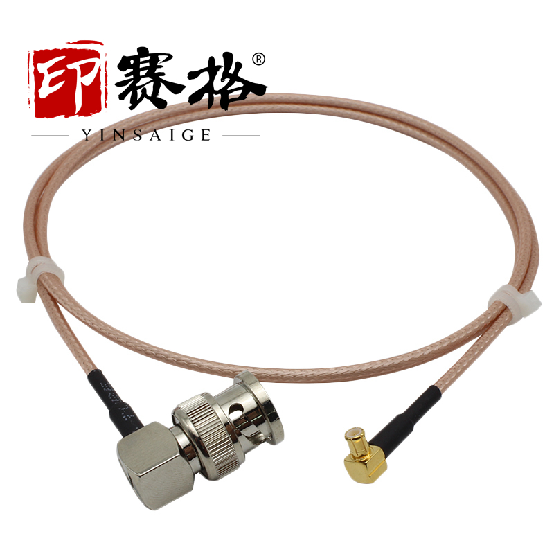 MCX弯公头转BNC-JW弯公头延长线 50-1.5镀银线BNC转MCX连接线内针