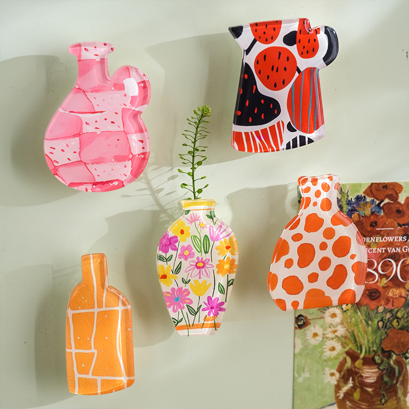 花瓶造型亞克力滴膠冰箱貼