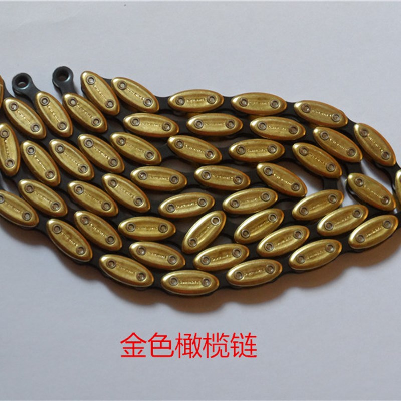新款单速链条防锈死飞固齿炫彩彩虹橄榄链鱼雷链条单速自行车链条