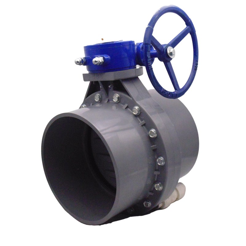 PVC一体蝶阀 BEF 灌溉 塑料 承插式蝶阀1D10 160 200 250 315 球