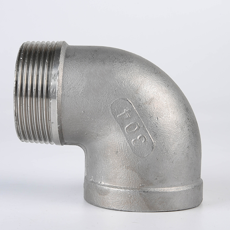 304精铸不锈钢内外丝弯头直u角90度螺纹牙异径转接头2分3分4分1寸