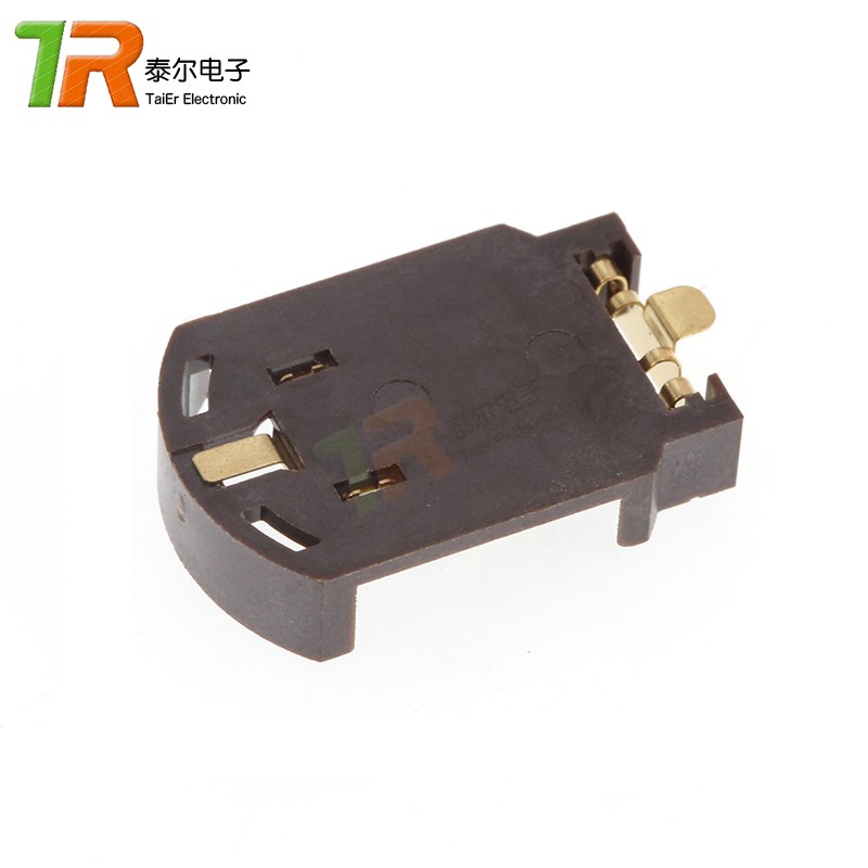 CR2032 CR2025 BS-8 贴片纽扣电池座 镀金 棕色 环保 耐高温280度