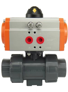 UPVC气动球阀塑料PPH活接电磁化工耐酸碱Q611-16Sdn5W0 pvc球阀