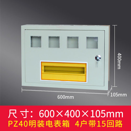 PZ40明装电表箱1/2/3/4/6/8户单相家用配电箱铁质挂墙强电箱直销