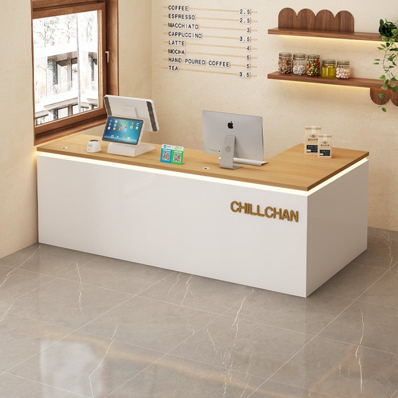 吧台收银台蛋糕餐饮奶茶咖啡店柜台店铺小型服装店超市前台接待台