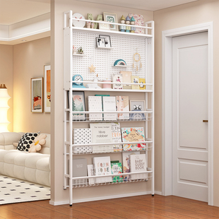 门后超薄绘本儿童书架资料收纳层架靠墙夹缝洞洞板落地极窄铁艺书