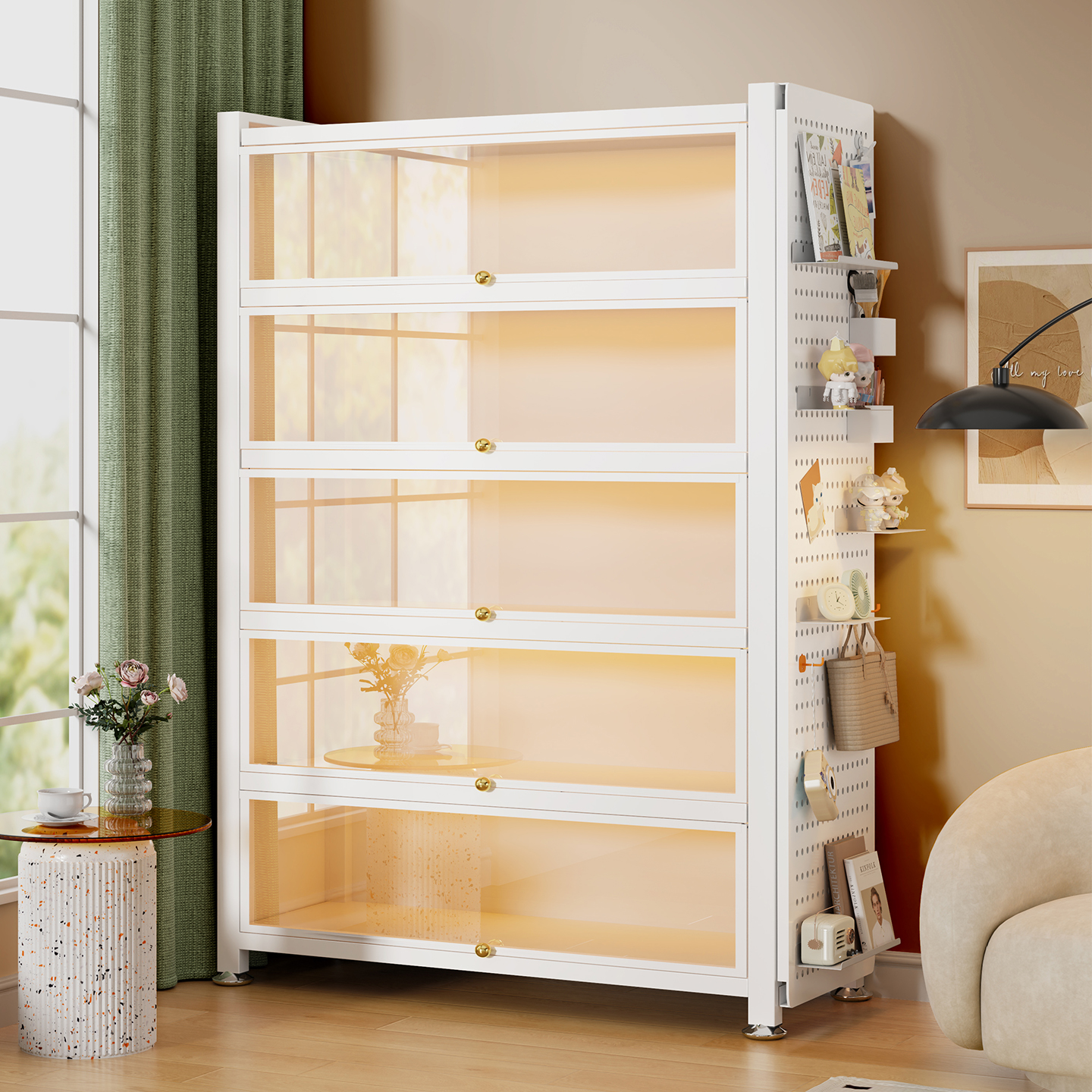 福凯祥钢制书架带玻璃门防尘书柜