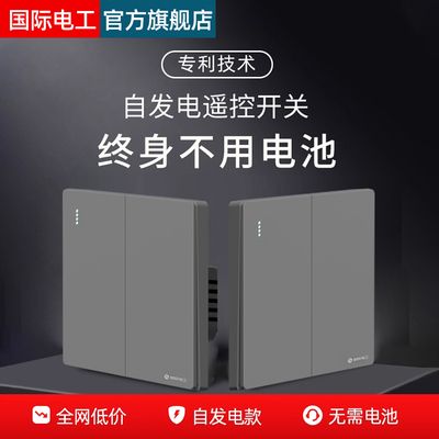 国际电工自发电无线遥控开关面板