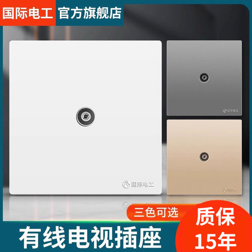 国际电工暗装电视插座闭路TV面板