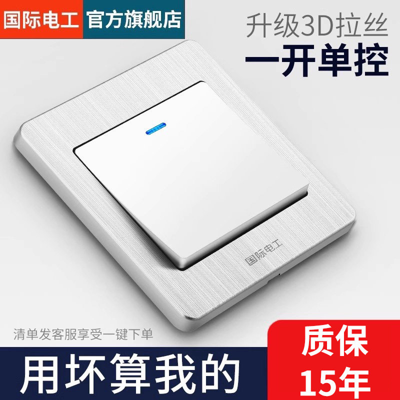 国际电工86暗装家用一开1开开关