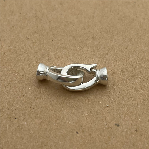 S925纯银珍珠链项链连接扣双头搭扣手工DIY配件材料串珠子收尾扣