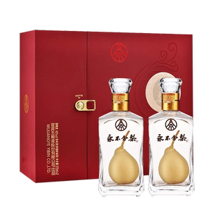 白酒永不分梨酒375ml*2瓶小红盒蒸馏配制酒年货送礼团购年会福利