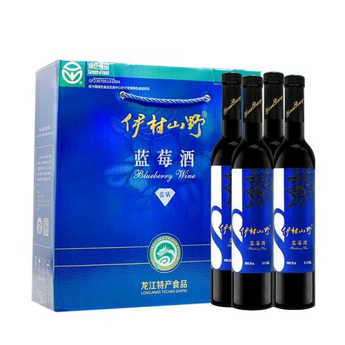 伊村山野蓝钻蓝莓酒8度甜型果酒