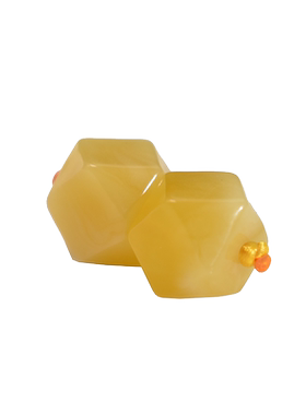 若悟琥珀蜜蜡唐八棱隔珠配饰