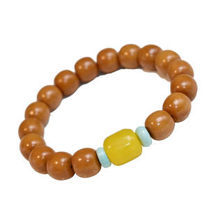 金丝猴头核桃手串光珠老型桶珠绿松蜜蜡配饰男文玩佛珠念珠手链女