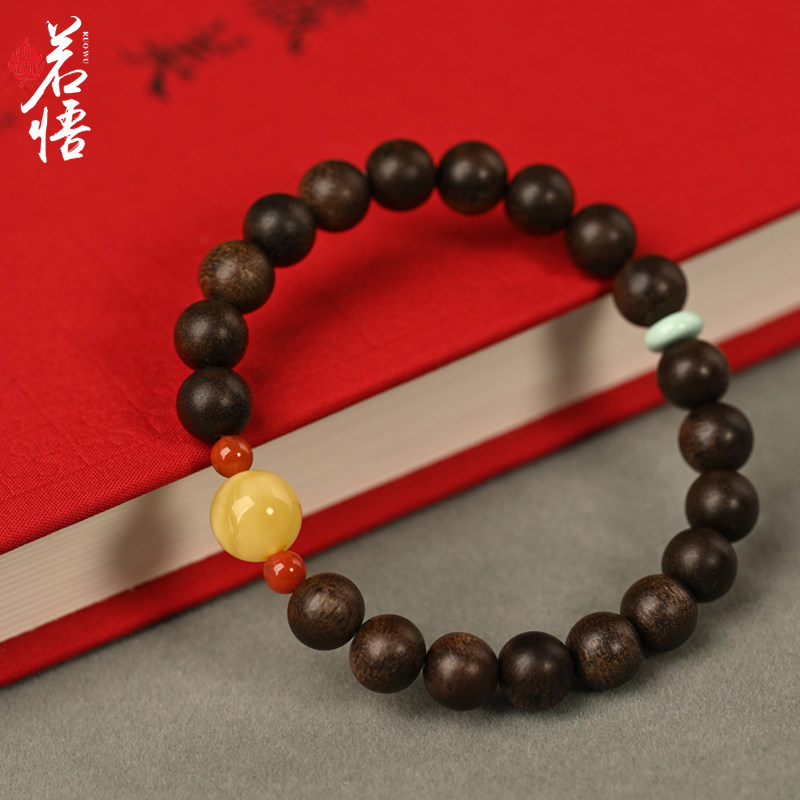 沉水级沉香手串蜜蜡南红绿松高端