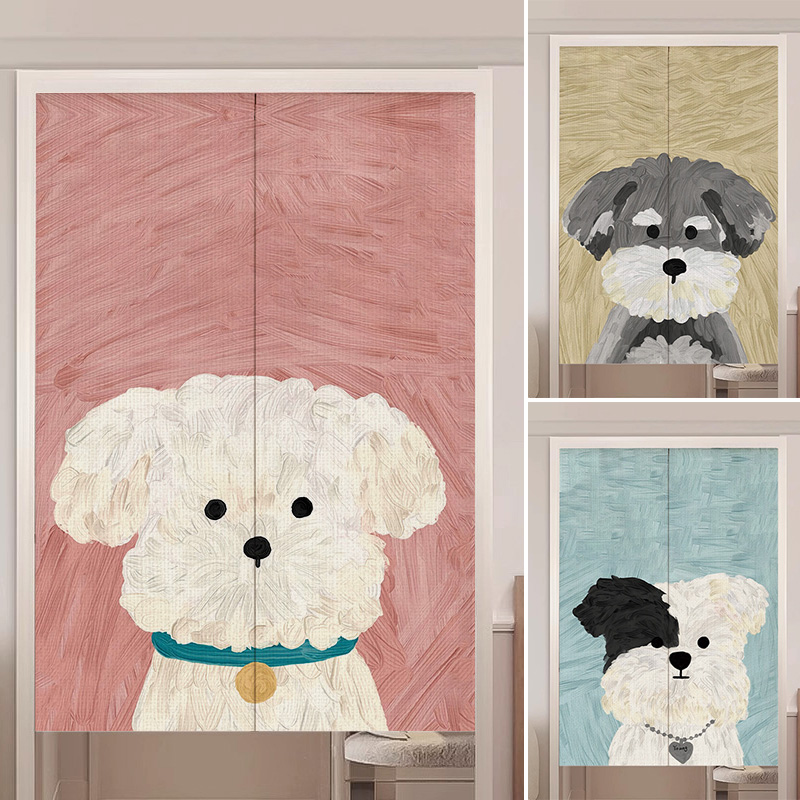 卡通门帘免打孔卧室家用隔断帘